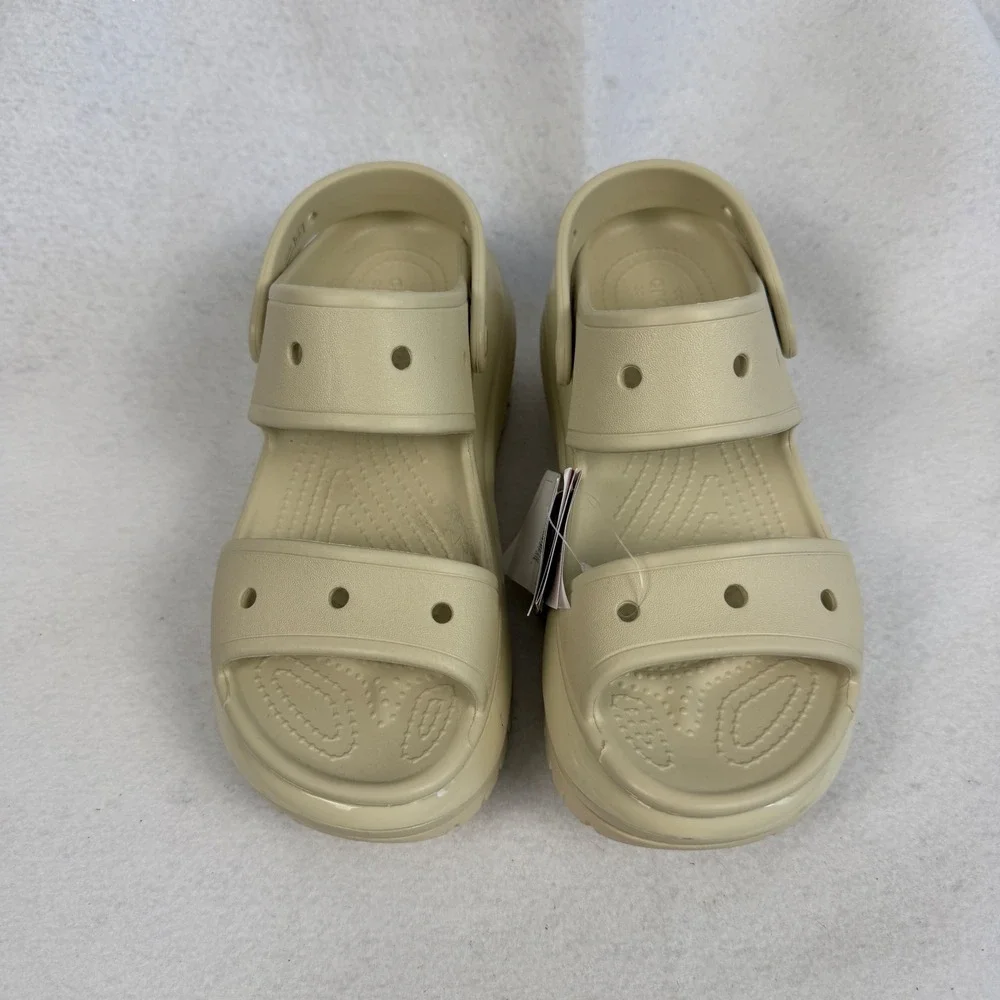 New Crocs Mega Crush Sandal Bone Platform Lug Sole Mens 7 Womens 9 Summer Cream